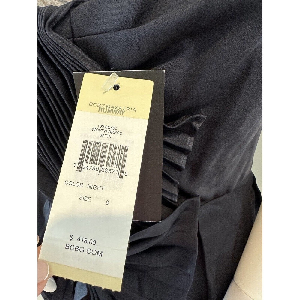 BCBG Womens Runway Dress Blue Gray Dress Size 6 NWT $418 - Picture 10 of 15